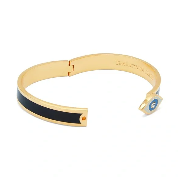 Evil Eye Sparkle Button Midnight & Gold Bangle - Picture 2 of 4